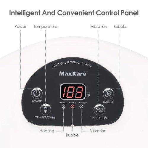 MaxKare Foot Spa Bath Massager with Heat, Bubbles ; Vibration, 4 Massage Rollers (Grey) - Toytexx MaxKare Foot Spa Bath Massager with Heat, Bubbles ; Vibration, 4 Massage Rollers (Grey) - Toytexx